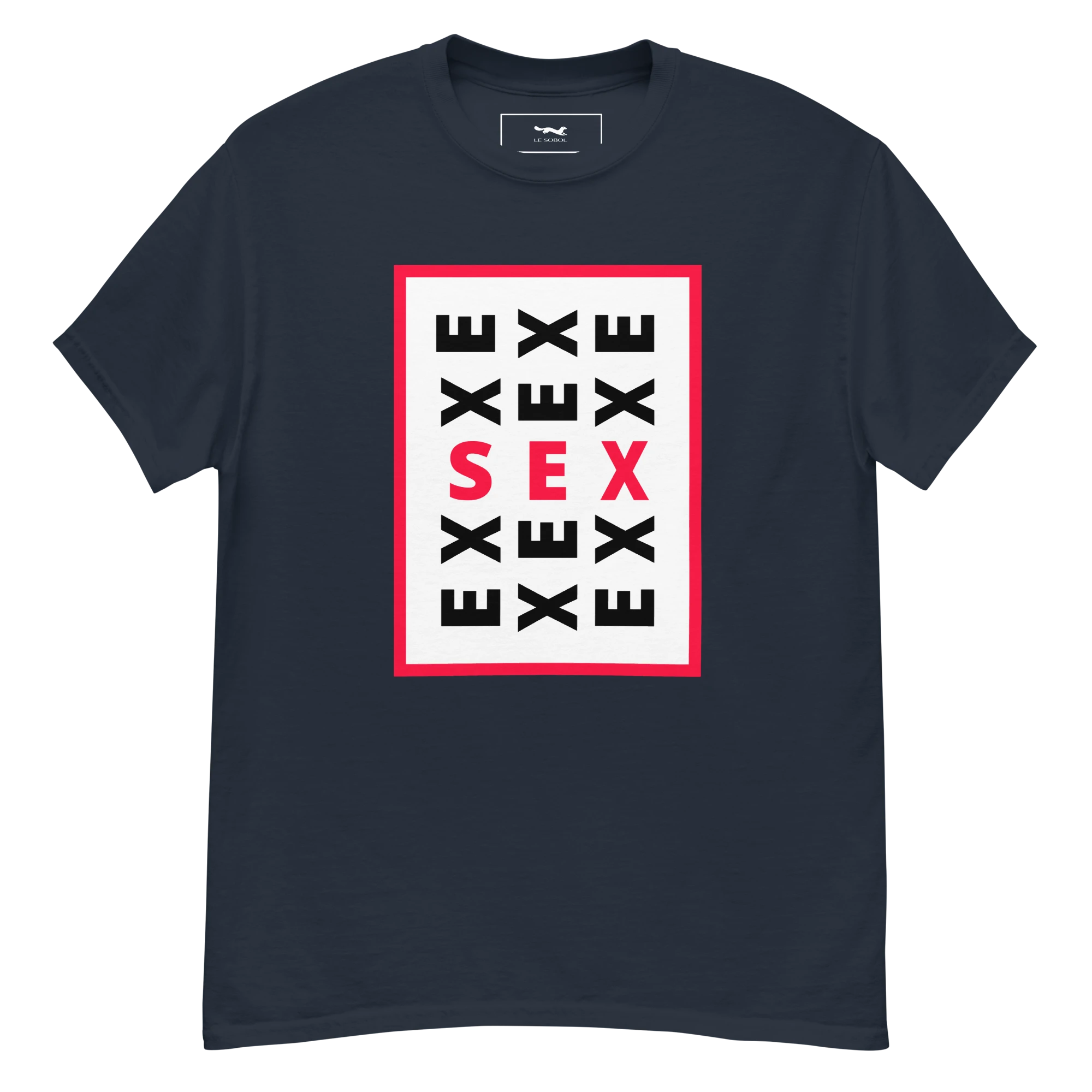 LE SOBOL EX SEX T-Shirt in navy with front print