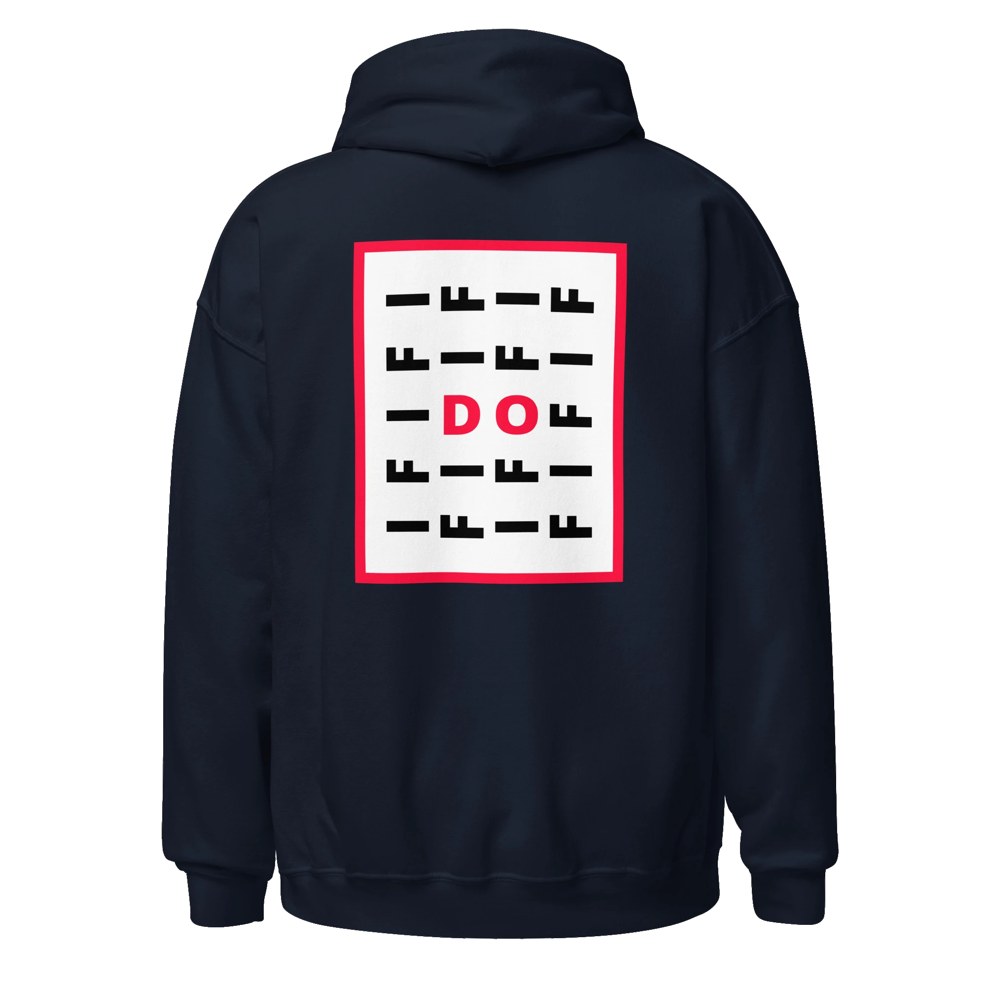 LE SOBOL IF DO hoodie in navy with back CODE print