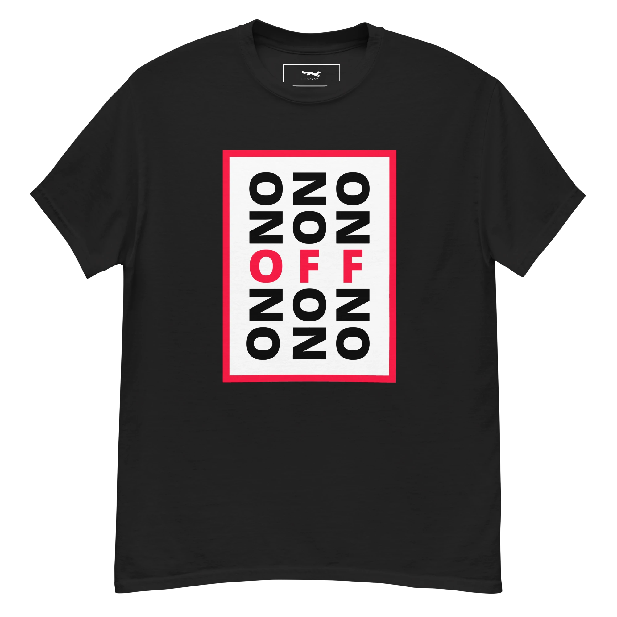 LE SOBOL ON OFF T-Shirt in black with front print