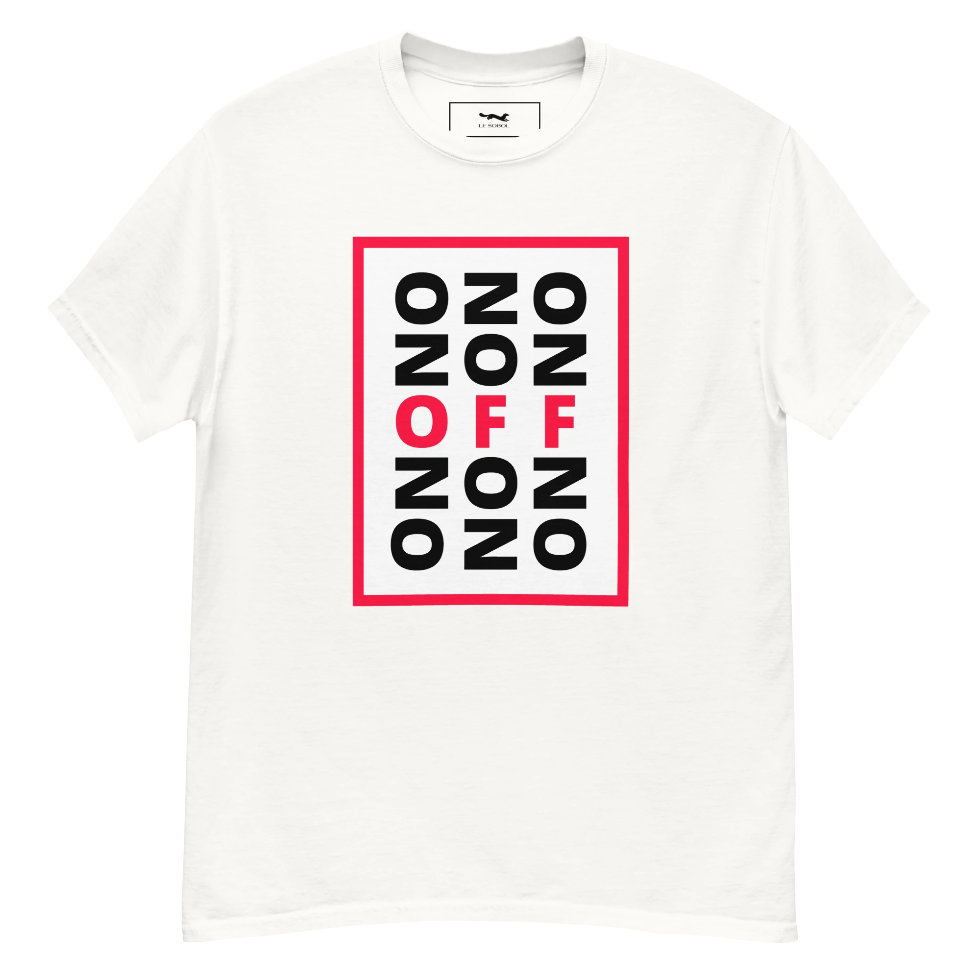 LE SOBOL ON OFF T-Shirt in white with front print