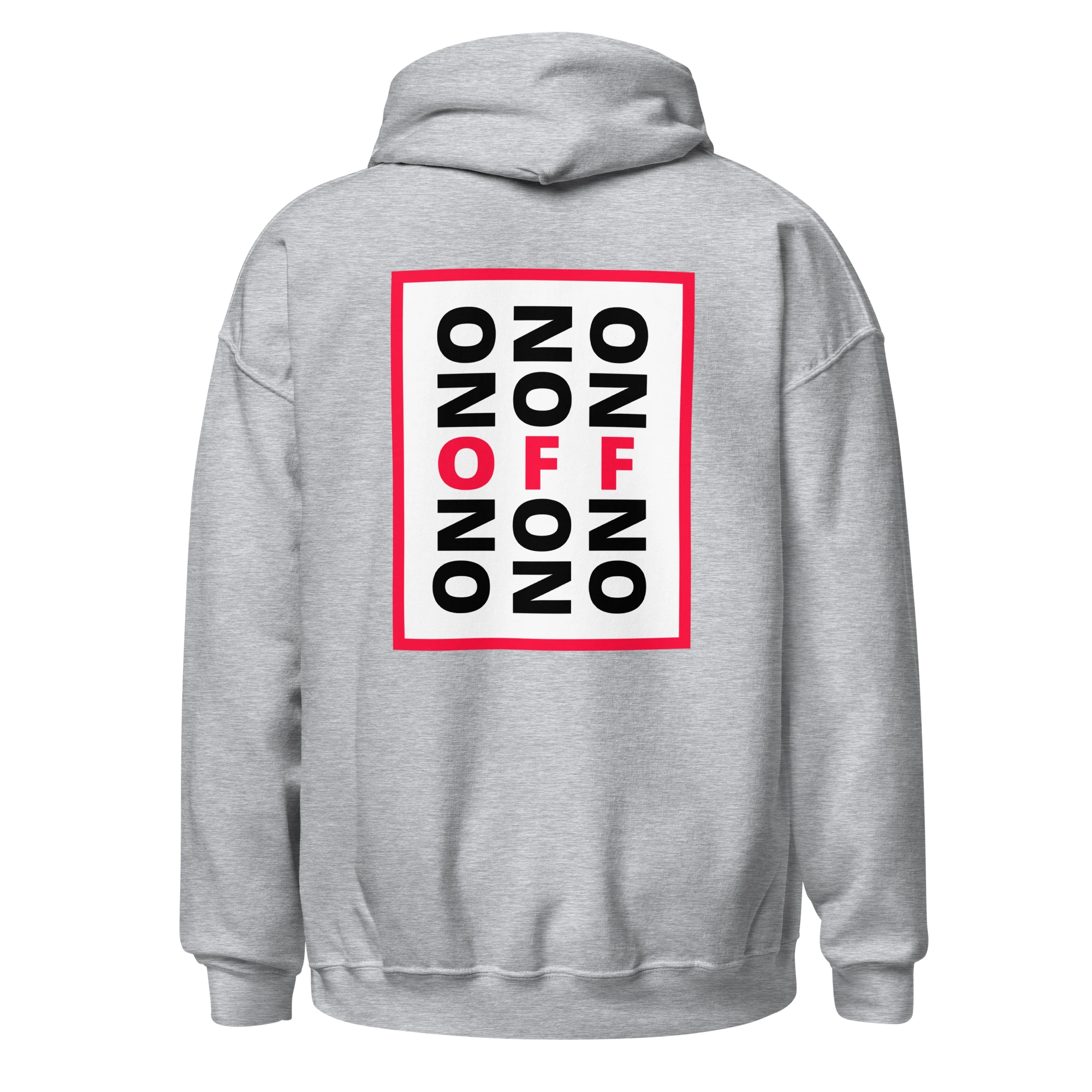 LE SOBOL ON OFF hoodie in carbon grey with back CODE print