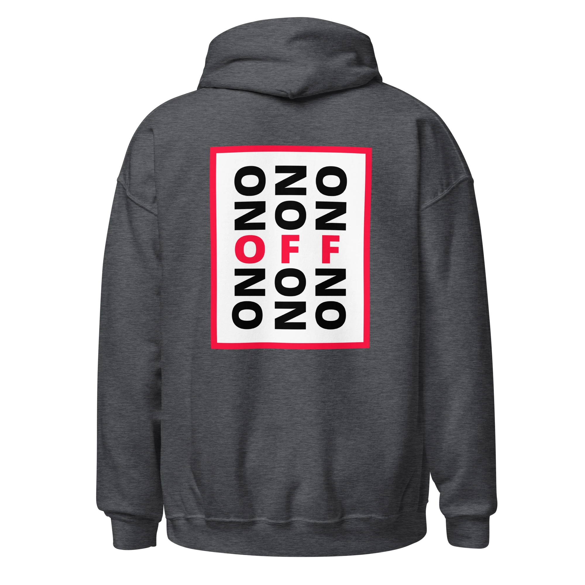 LE SOBOL ON OFF hoodie in grey with back CODE print