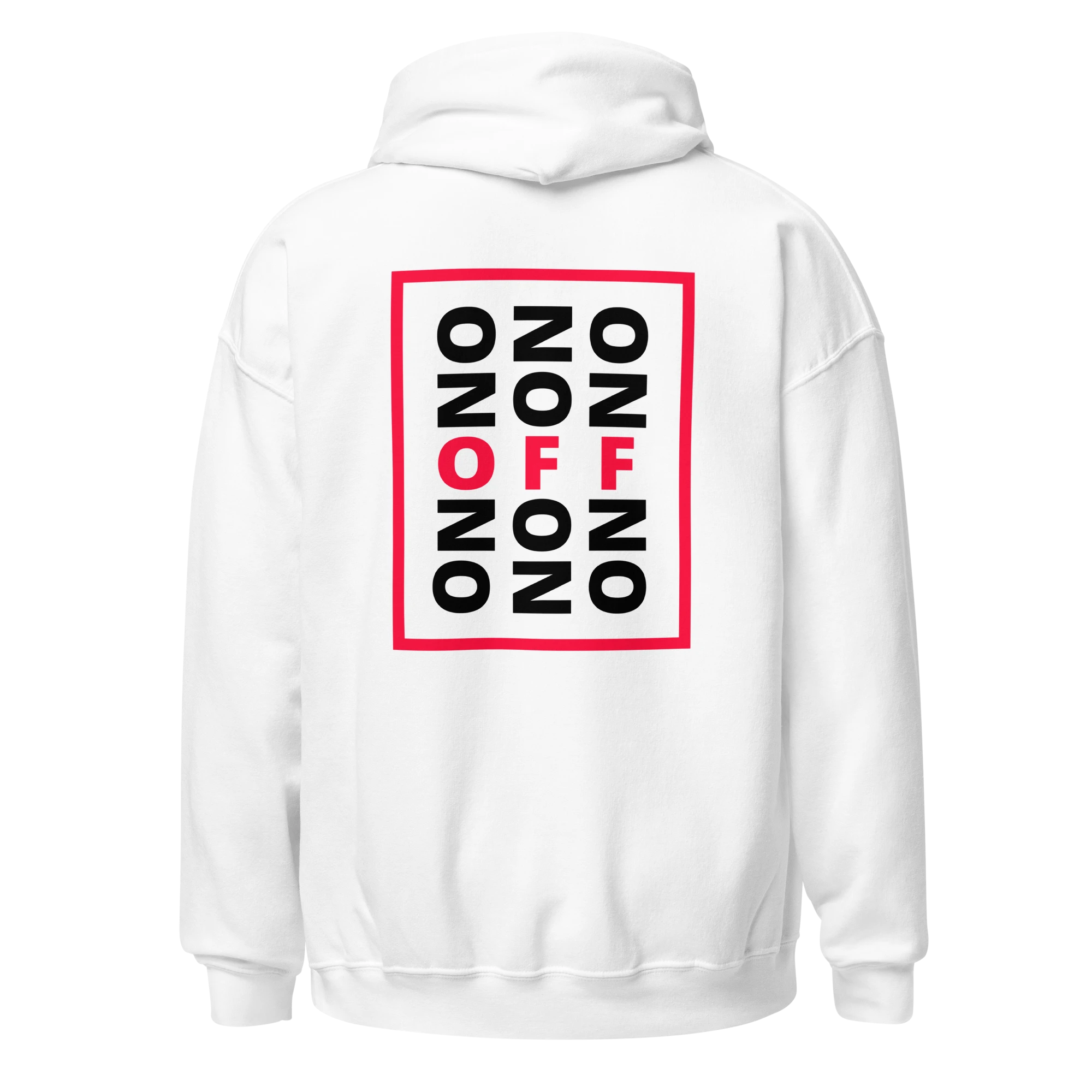 LE SOBOL ON OFF hoodie in white with back CODE print