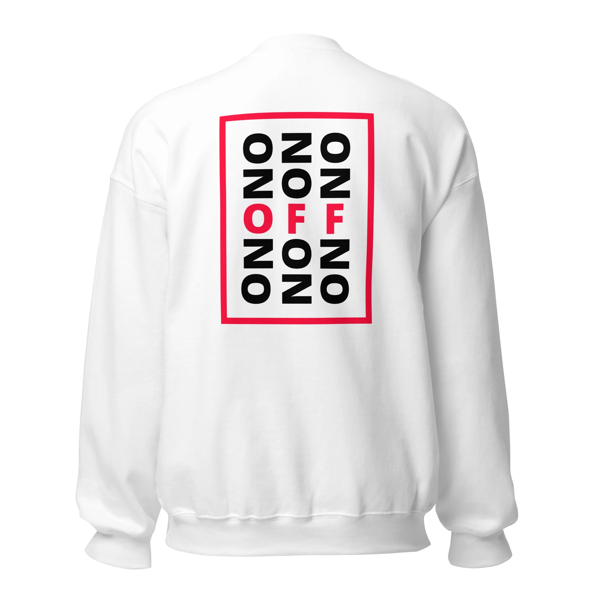 LE SOBOL ON OFF sweatshirt in white with back CODE print