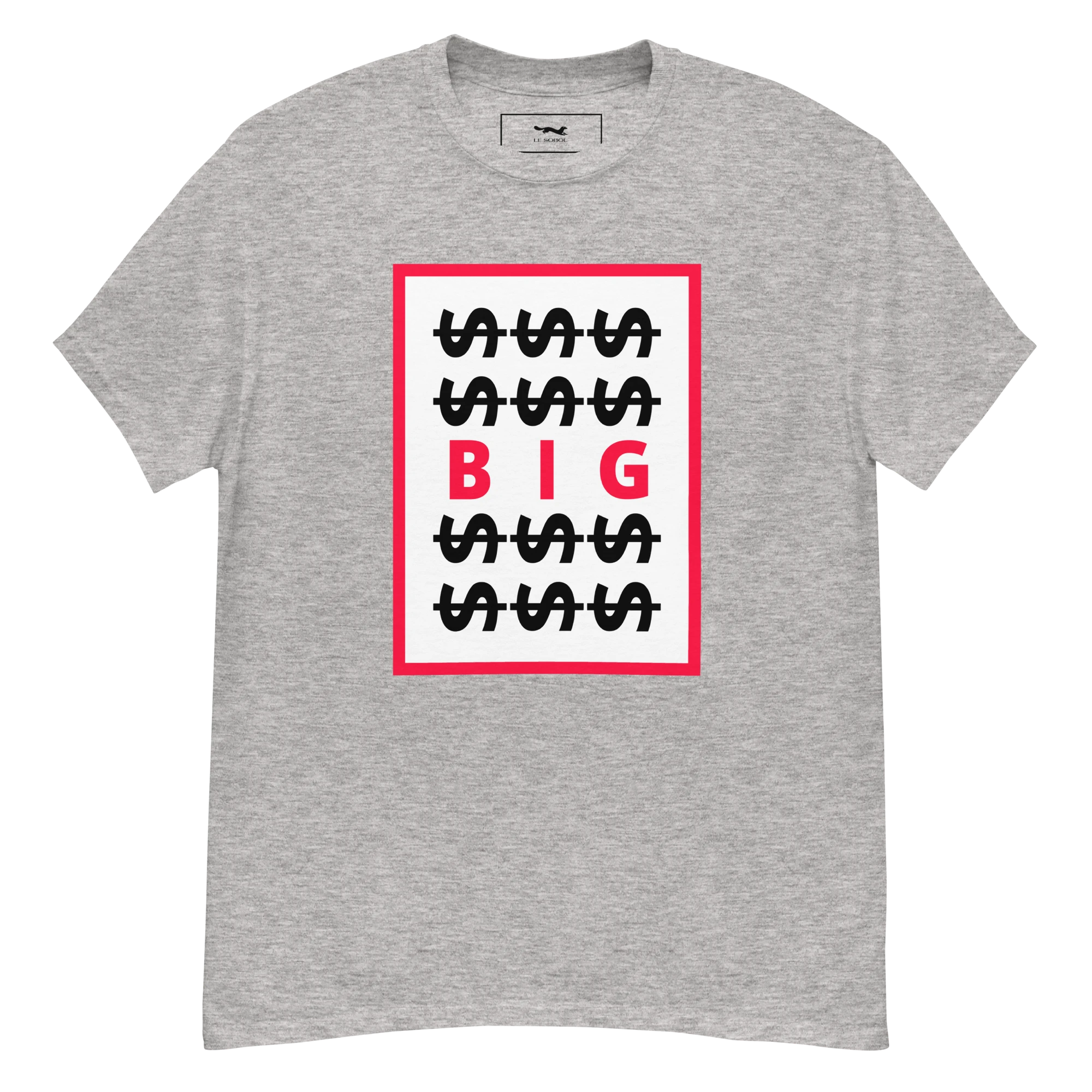 LE SOBOL $$ BIG T-Shirt in carbon grey with front print 