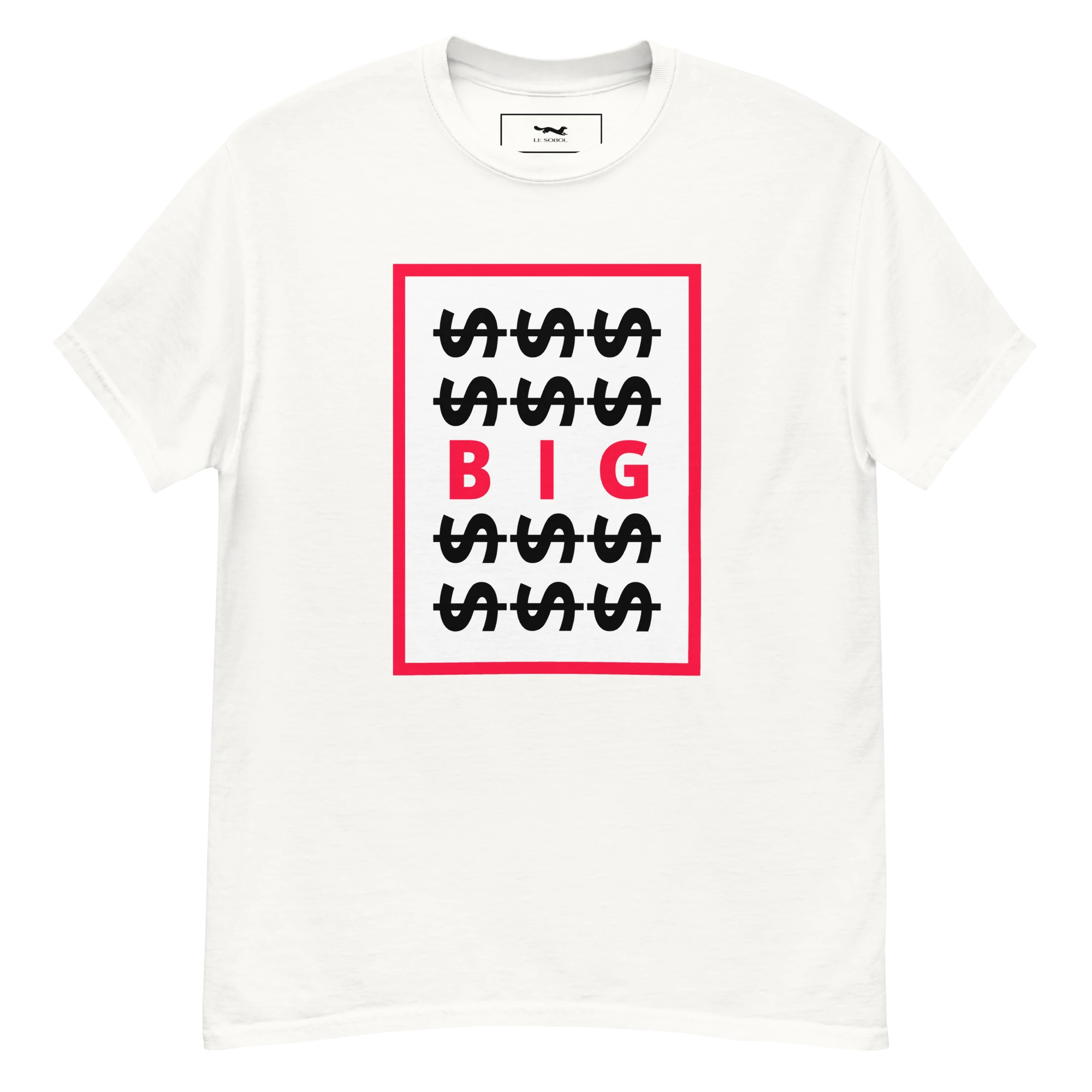 LE SOBOL $$ BIG T-Shirt in white with front print 