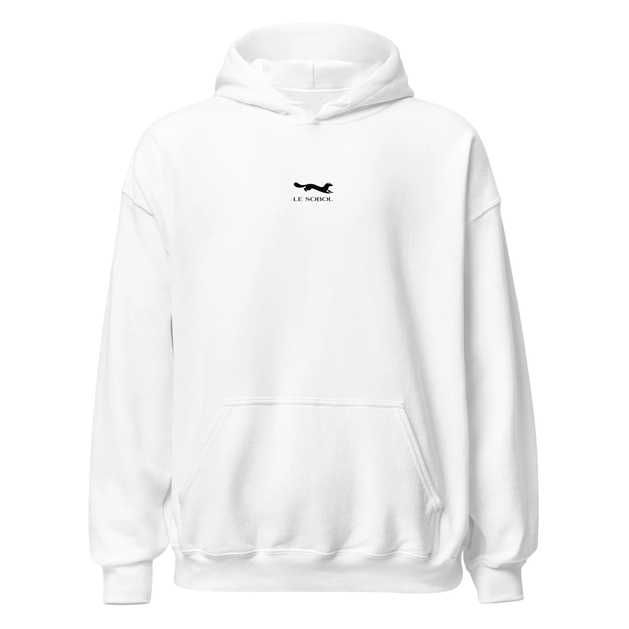 LE SOBOL $$ BIG hoodie in white with front logo