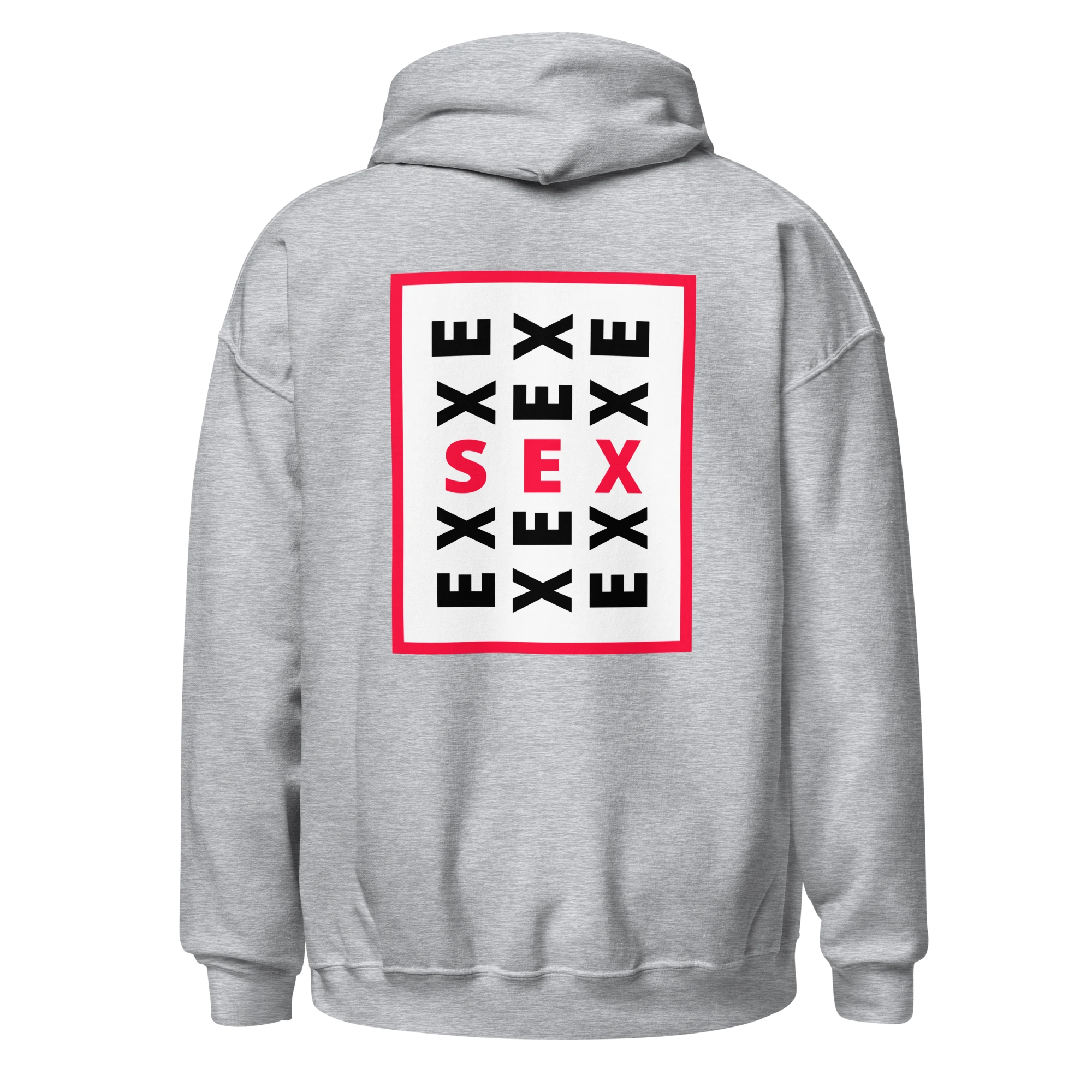 LE SOBOL EX SEX hoodie in carbon grey with back CODE print 