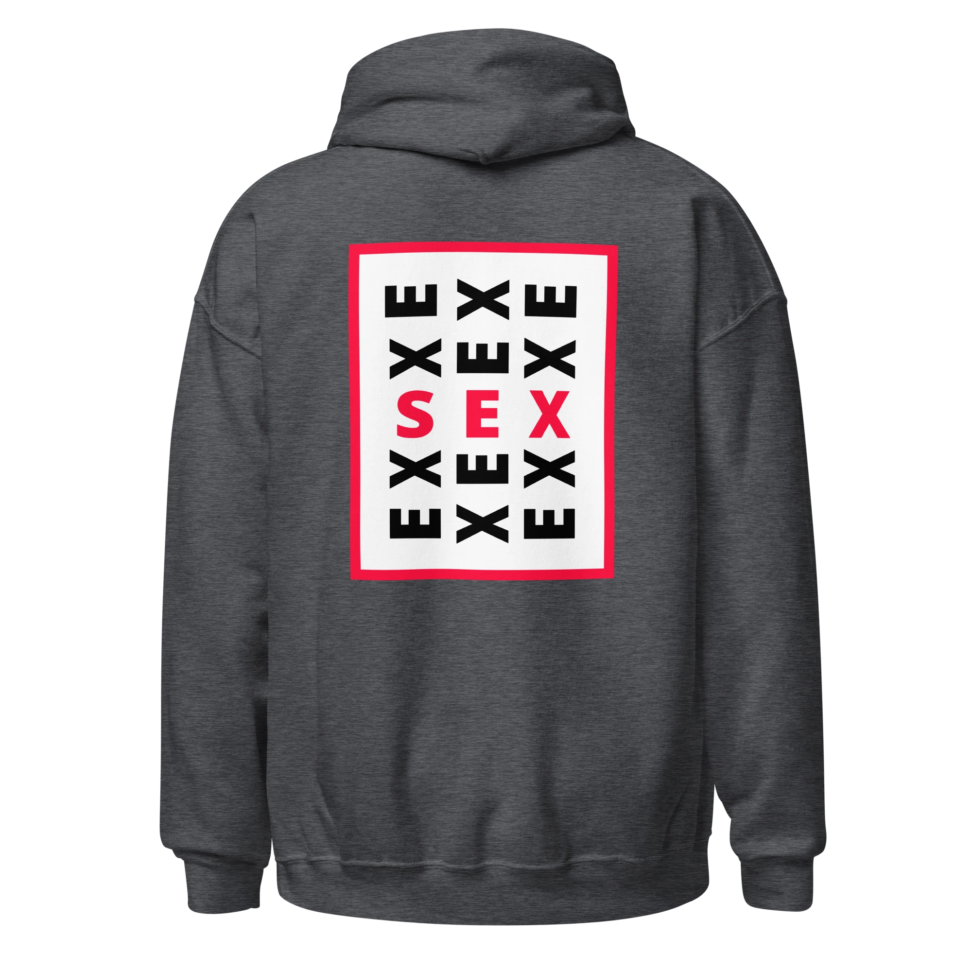 LE SOBOL EX SEX hoodie in grey with back CODE print 