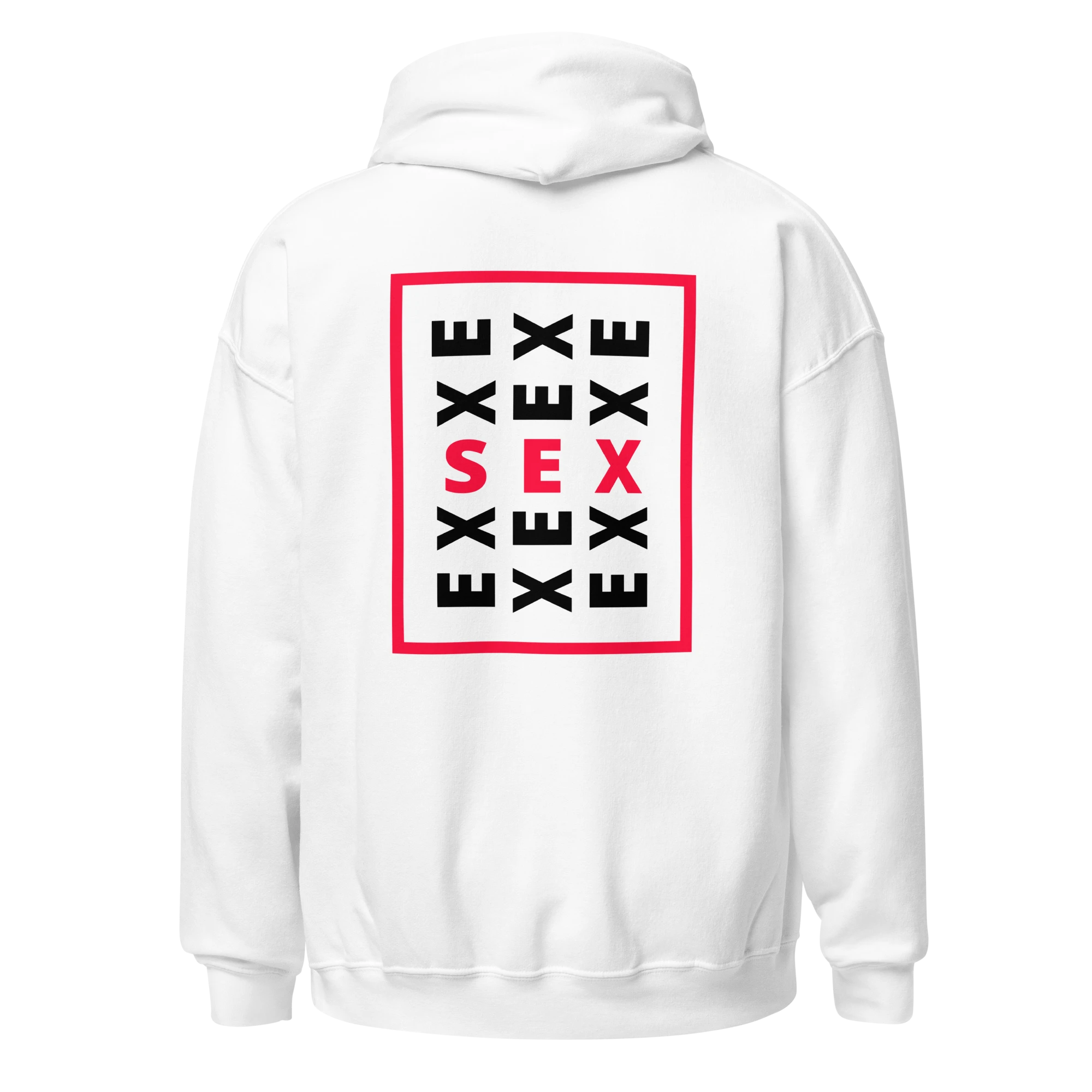LE SOBOL EX SEX white hoodie with back CODE print 
