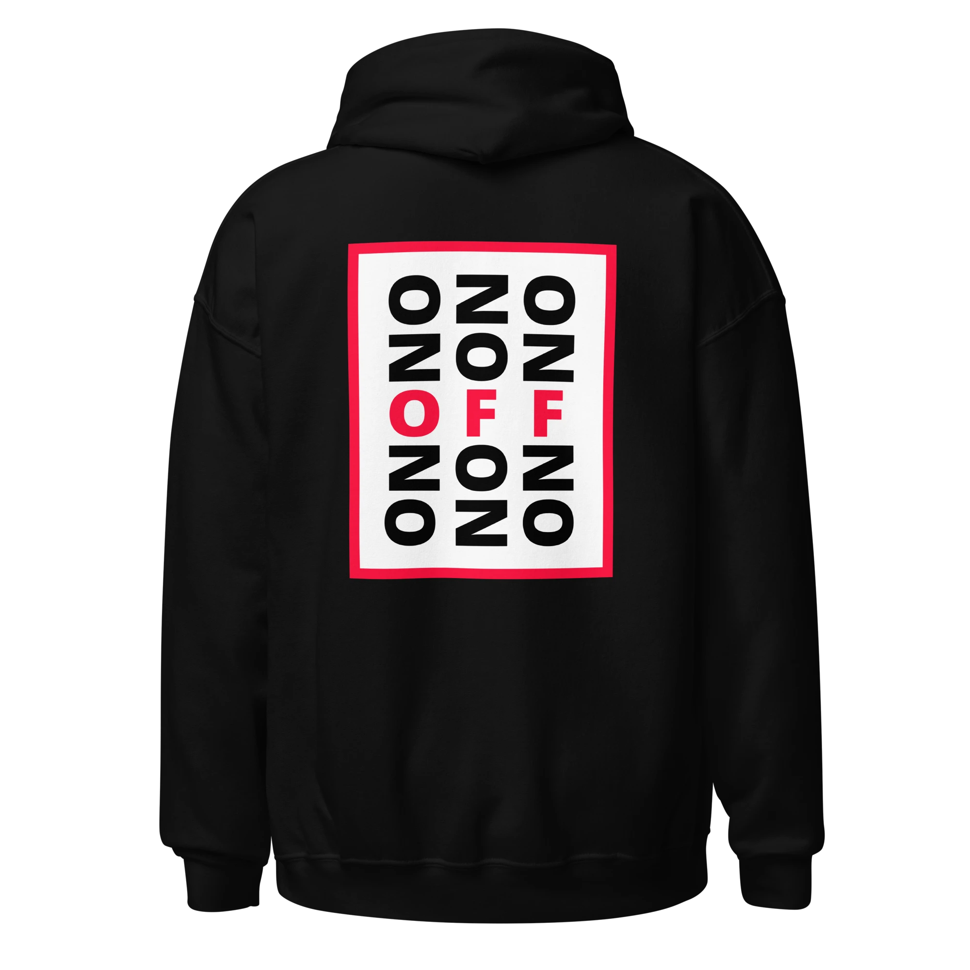 LE SOBOL ON OFF hoodie in black with back CODE print
