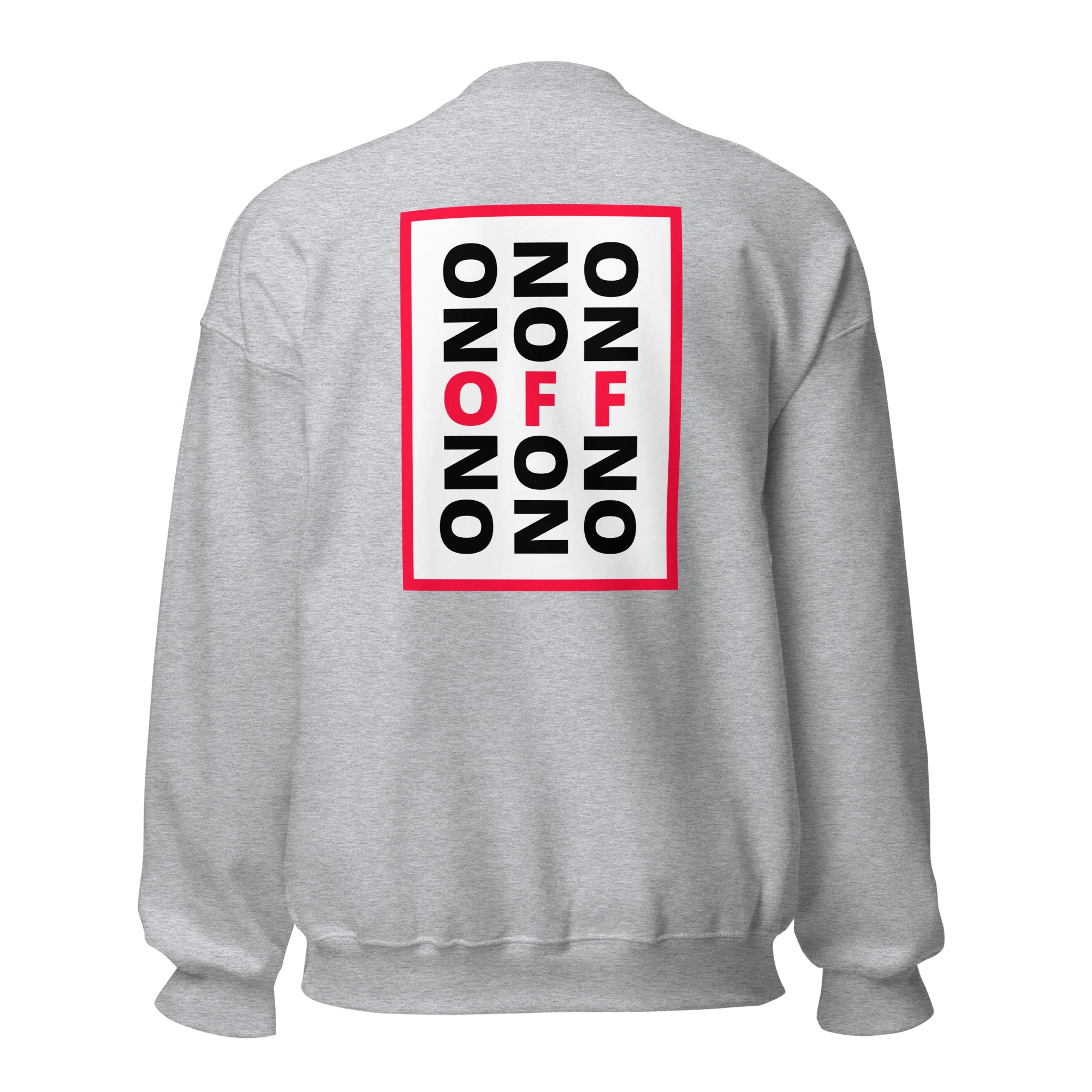 LE SOBOL ON OFF sweatshirt in carbon grey with back CODE print 