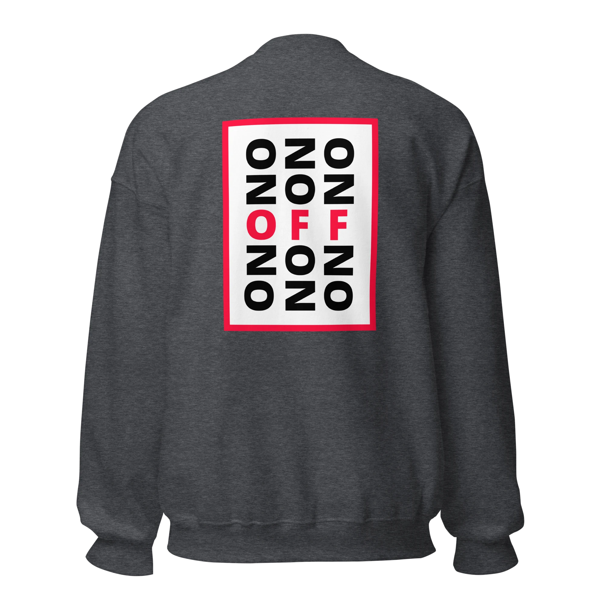 LE SOBOL ON OFF sweatshirt in grey with back CODE print 