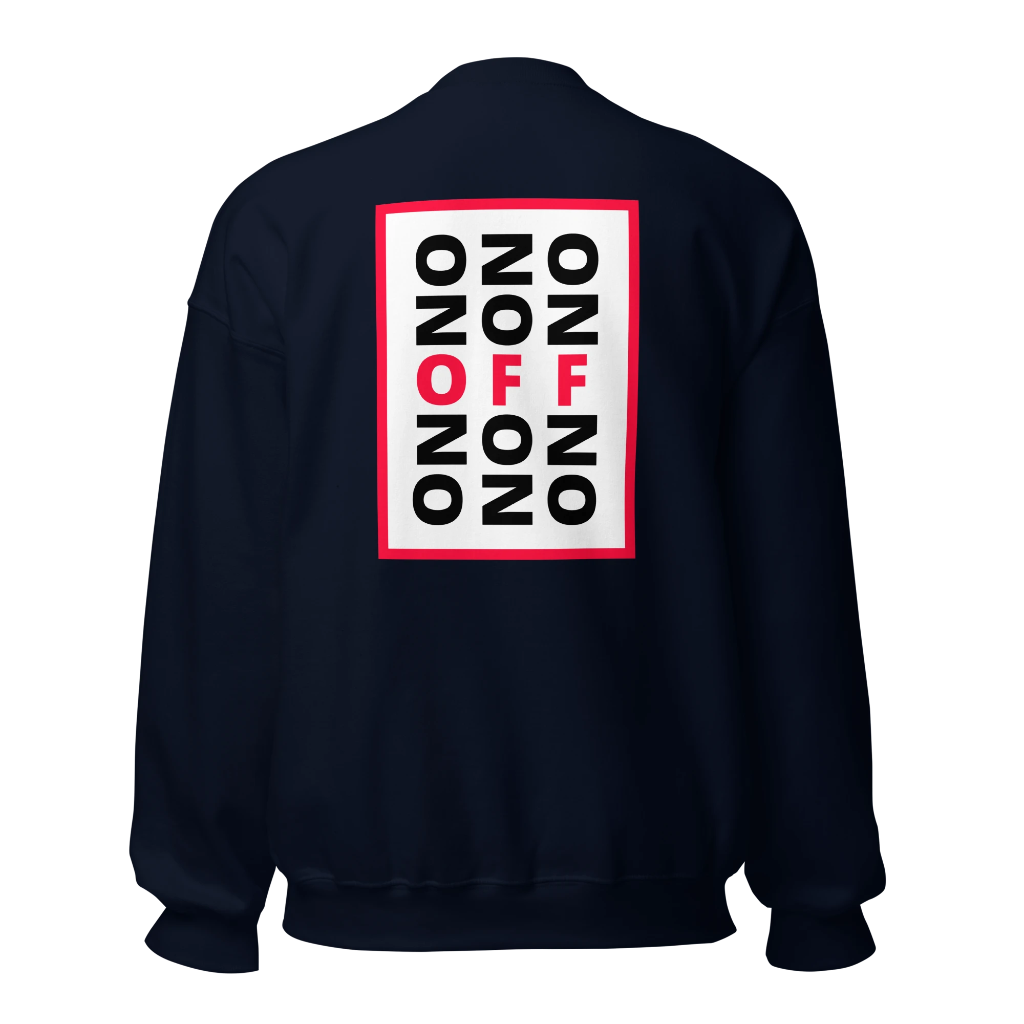 LE SOBOL ON OFF sweatshirt in navy with back CODE print 